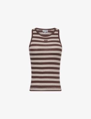 Striped Cotton-Rib Tank Top by GANNI