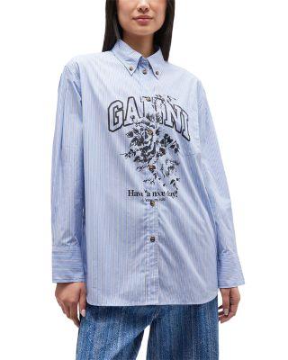 Striped Logo Shirt by GANNI