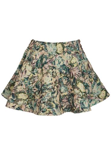 Tapestry patterned-jacquard woven mini circle skirt by GANNI