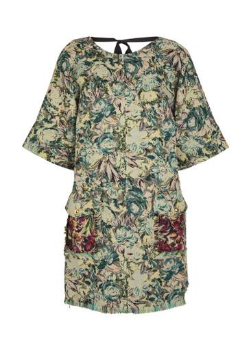 Tapestry patterned-jacquard woven mini kimono dress by GANNI Tapestry patterned-jacquard woven mini kimono dress by GANNI