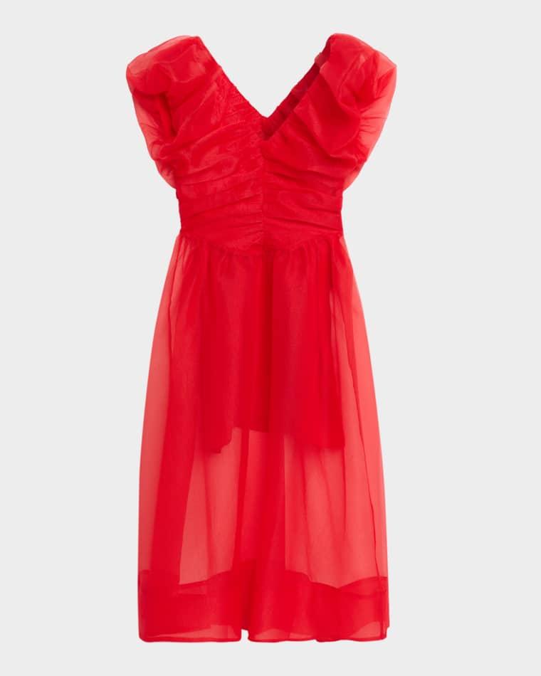 Textured Organza Midi Dress by GANNI
