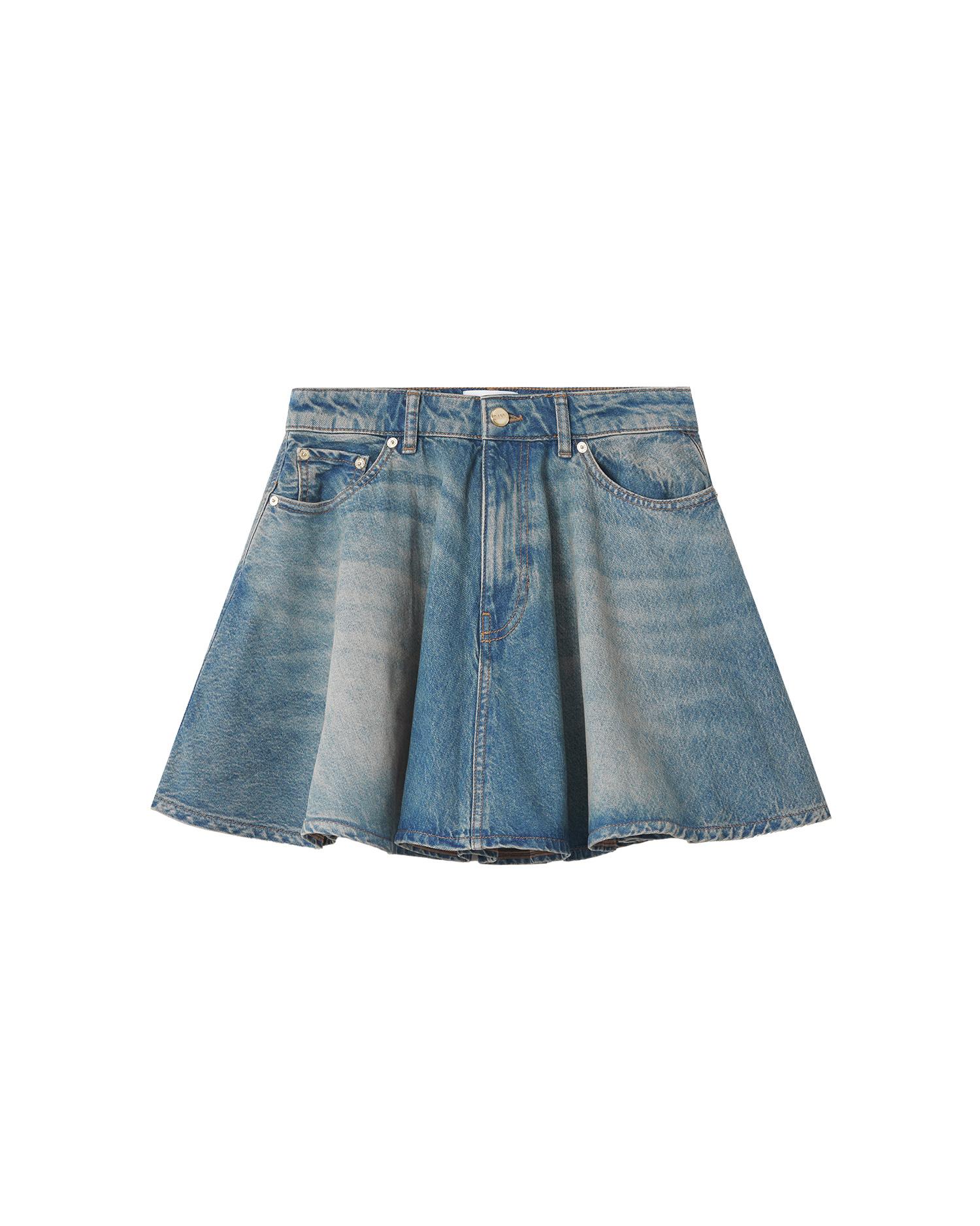 Tint rigid denim skirt by GANNI