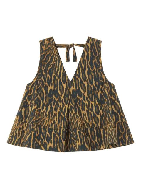 V-neck animal-print top by GANNI