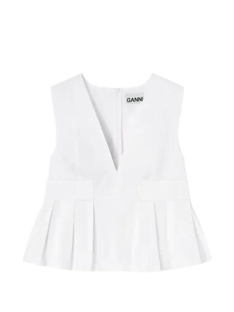 V-neck pleated blouse by GANNI