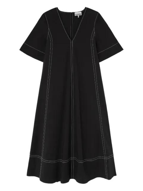 V-neck stitched dress by GANNI
