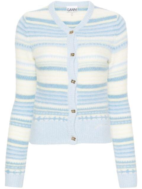 V-neck striped cardigan by GANNI