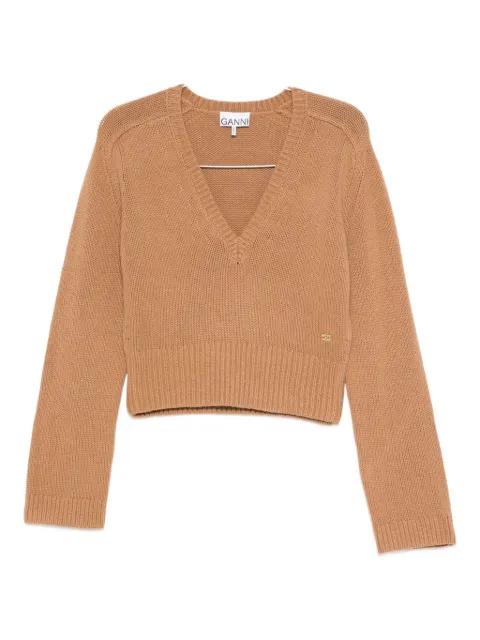 V-neck wool sweater by GANNI