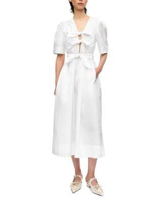 White Stretch Cotton Dress by GANNI