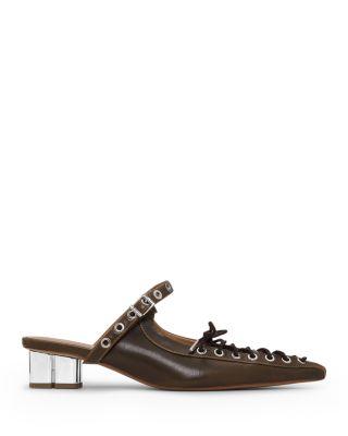 Women's Eyelets Lace Up Mule Pumps by GANNI