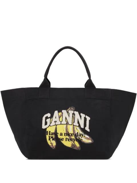 XXL banana-print tote bag by GANNI