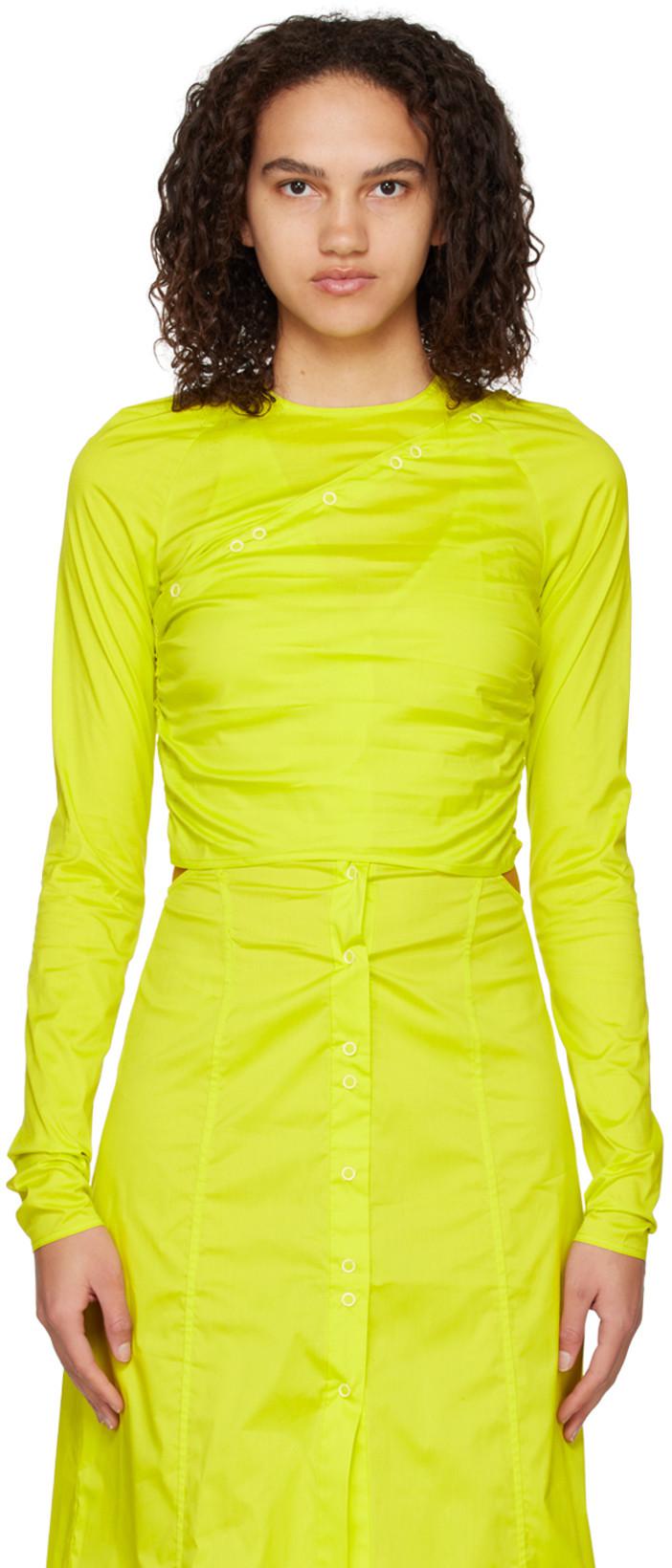 Yellow Press-Stud Blouse by GANNI