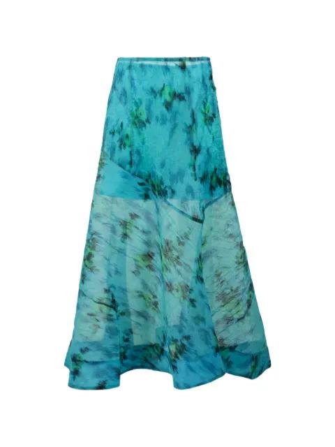 abstract-pattern organza maxi skirt by GANNI