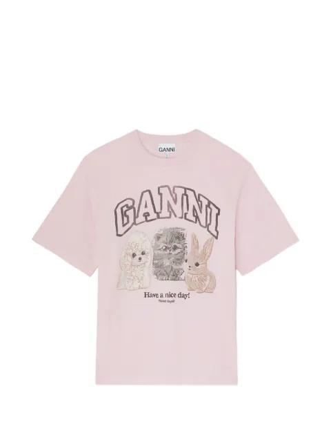 animal-print T-shirt by GANNI