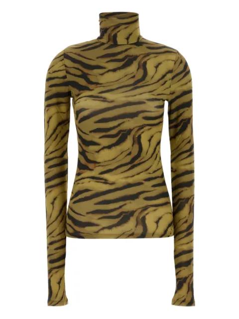 animal-print long-sleeve T-shirt by GANNI