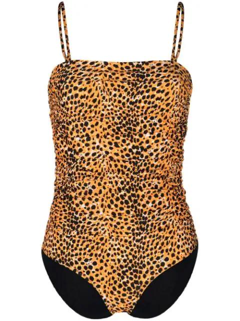 animal-print one-piece swimsuit by GANNI