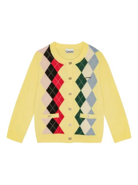 argyle-pattern cardigan by GANNI