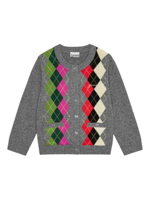 argyle-pattern cardigan by GANNI