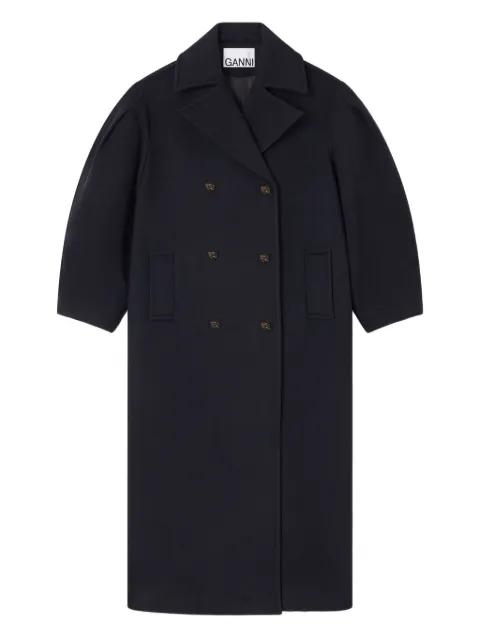 balloon-sleeves double-breasted coat by GANNI