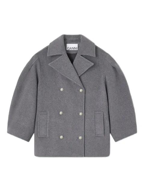 balloon-sleeves double-breasted coat by GANNI