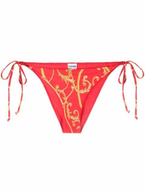 baroque-print bikini bottoms by GANNI