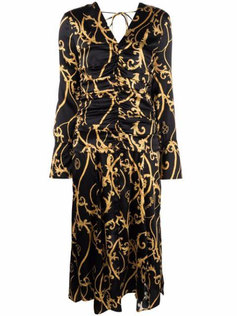 baroque-print dress by GANNI