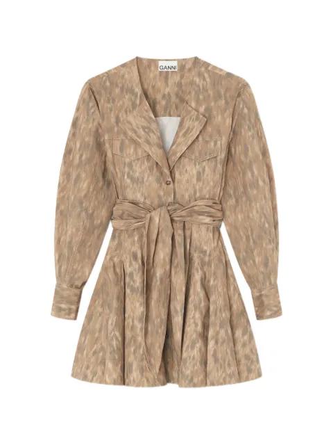 belt buttoned mini dress by GANNI