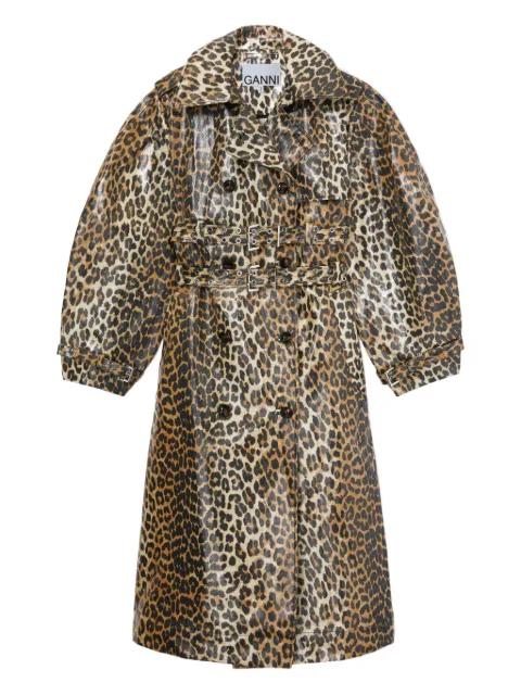belted leopard coat by GANNI