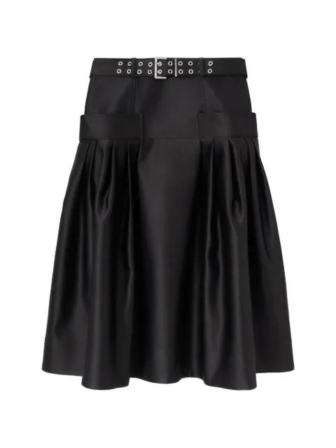 belted pleated midi skirt by GANNI