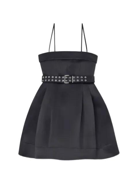 belted spaghetti-strap mini dress by GANNI