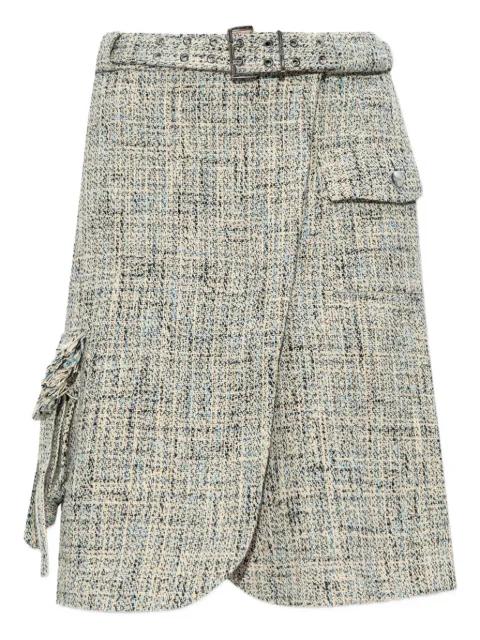belted tweed mini skirt by GANNI