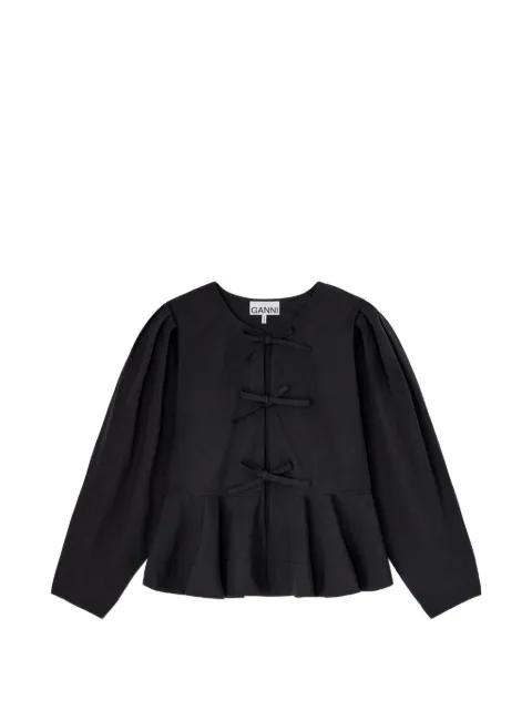 bow-detail peplum-hem blouse by GANNI