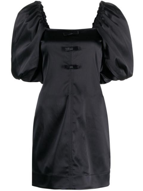 bow-detail satin minidress by GANNI