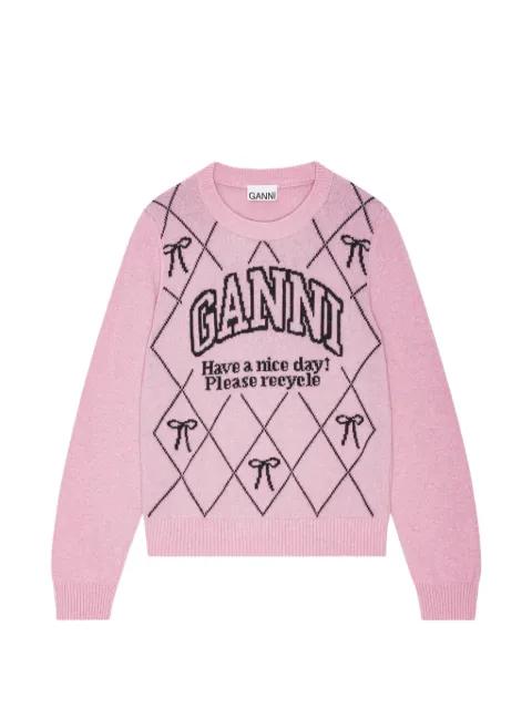 bow-intarsia sweater by GANNI