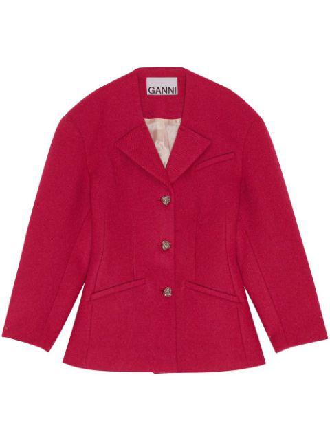 broad-shoulder single-breasted jacket by GANNI
