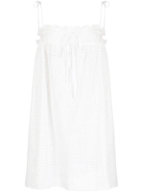 broderie-anglaise cotton minidress by GANNI