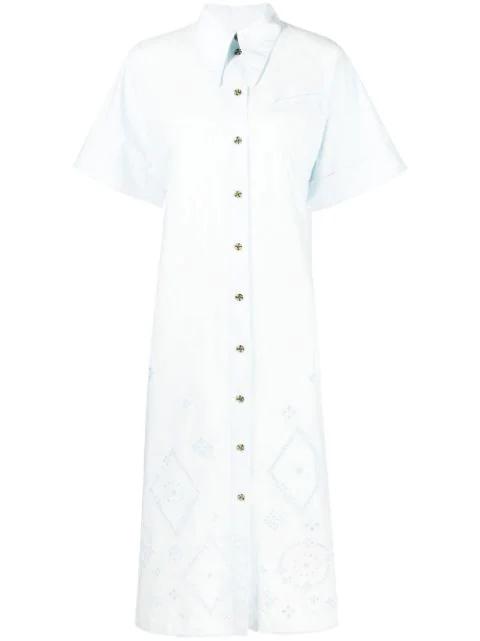 broderie anglaise midi shirt dress by GANNI