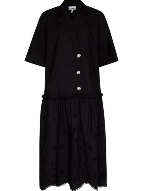 broderie-anglaise shirt dress by GANNI