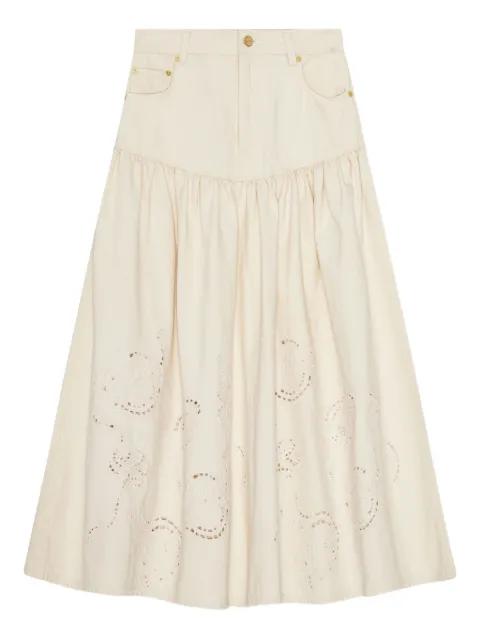 broderie-anglaise tiered skirt by GANNI