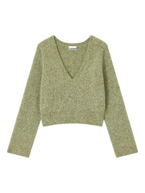 brushed V-neck sweater by GANNI
