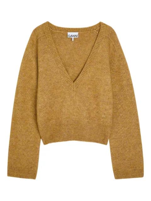 brushed V-neck sweater by GANNI
