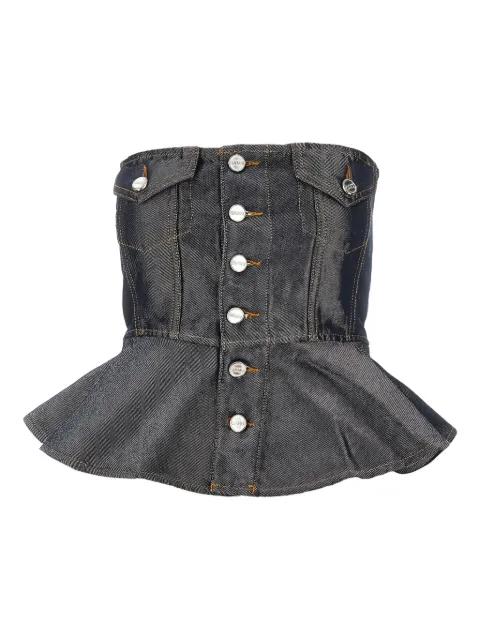button denim top by GANNI