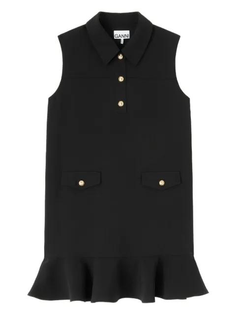 button ruffled mini dress by GANNI