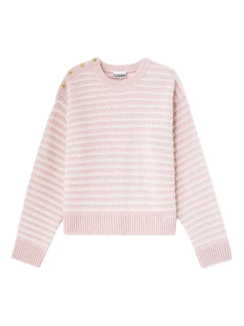 button striped knitwear by GANNI