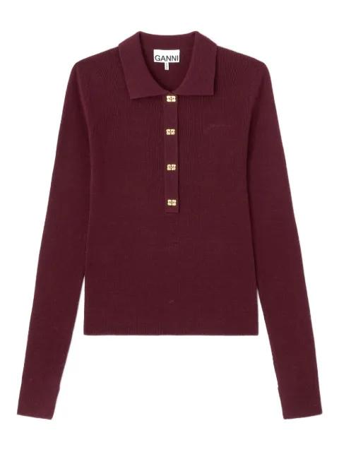 buttoned collared knitwear by GANNI