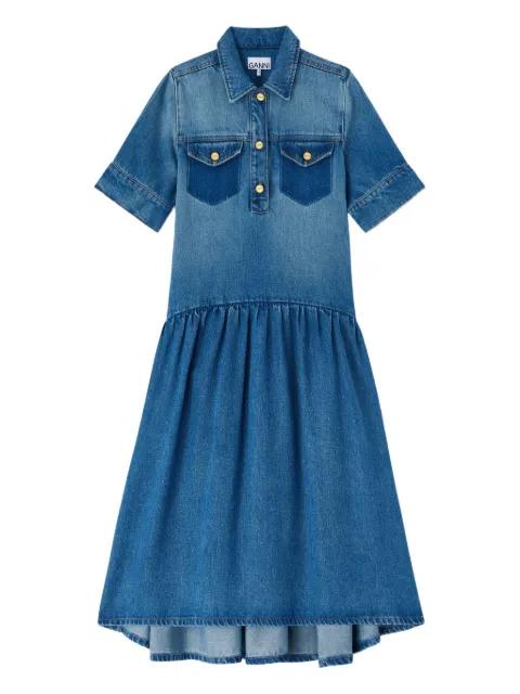 buttoned ruffled dress by GANNI