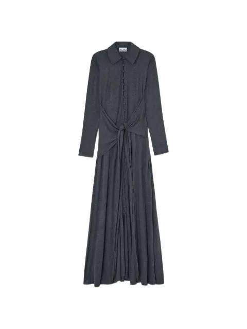 buttoned tie-waist maxi dress by GANNI