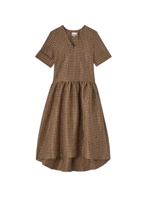 check-pattern mini dress by GANNI