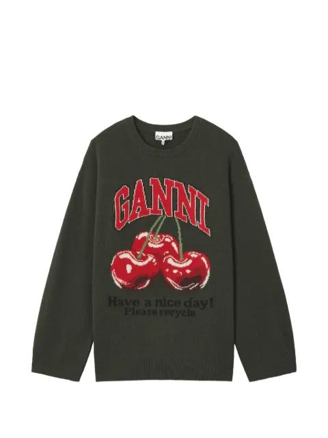 cherry-print knitted sweater by GANNI