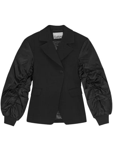 contrast-sleeve blazer by GANNI