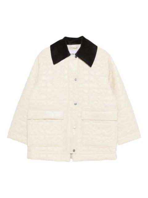 corduroy-collar quilted jacket by GANNI